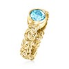 Ross-Simons 1.00 Carat Bezel-Set Swiss Blue Topaz Byzantine Ring in 18kt Gold Over Sterling Size 7 - 3 of 4