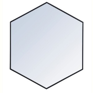 Elegant Lighting Metal frame hexagon mirror 38 inch in Black - 1 of 4