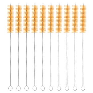 Unique Bargains Long Handle Wire Bristles Bottle Straw Cleaning Brushes 10 Pcs - 1 of 4