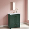 SpassWay 24"L Green Modern Bathroom Vanity with Ceramic Sink Soft Close Doors Silver Handles - 3 of 4