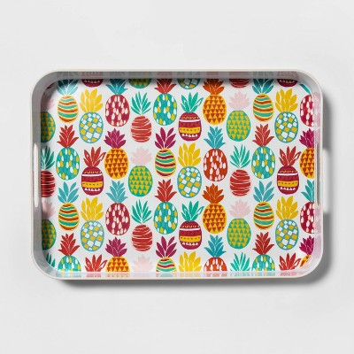 18" x 13" Melamine Pineapples Printed Rectangle Serving Tray - Sun Squad™
