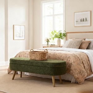 Christopher Knight Home Lvan Multifunctional Wood Storage Faux Shearling Ottoman Bench - 1 of 4