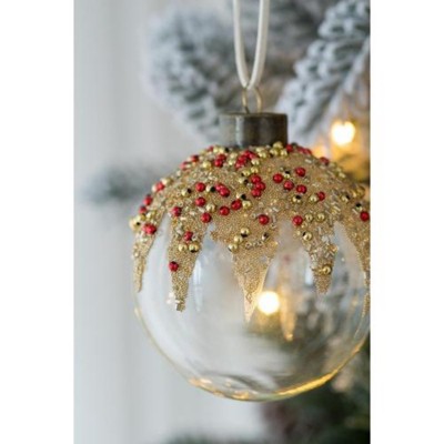 Syemin Decorative Objects Christmas Ball Ornaments Glass Decorative Hanging Ball Christmas Tree Ornaments Holiday Set of 12, Multicolored, 3"*3"*3"