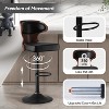 Brown Two-Piece PU Leather Bar Stool Set with High Density Foam and L-Shaped Curved Backrest - 3 of 4