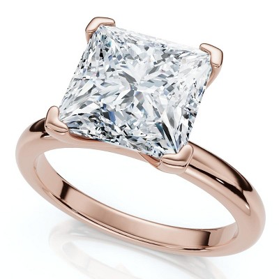 Pompeii3 Certified 2 1/2Ct Princess Cut Diamond Engagement Ring 14k Gold or Pt Lab Created