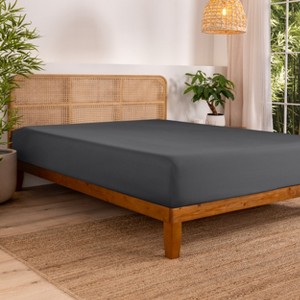 Rayon from Bamboo Solid Deep Pocket Fitted Sheet by Bare Home - 1 of 4