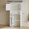 Coucheta Toilet Storage Cabinet with Double Doors & Toilet Paper Holder, Bathroom Organizer with Adjustable Shelf for Bathroom,White - 3 of 4