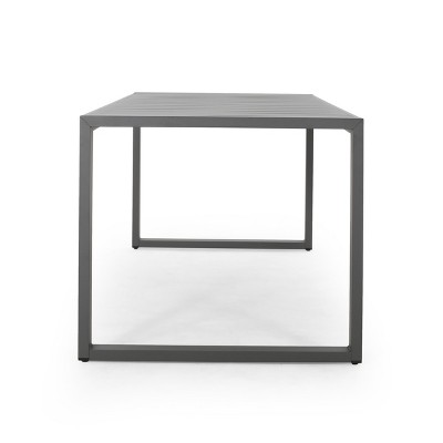 Navan Gray Aluminum Rectangular Outdoor Dining Table