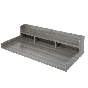 FONTOI Laundry Shelf Topper with Edge, Washer Dryer Countertop, Double Layer Organizer for Washer and Dryer Laundry Hamper, Gray&White, 27.5"*12"*54" - 1 of 4