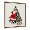 22" x 22" Sylvie Santa Claus Decorating Tree Framed Wall Canvas by Corinna Buchholz Gold - Kate & Laurel All Things Decor - 2 of 4
