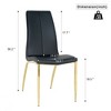 Dining Chairs Set Of 4, Tall Back Kitchen Side Chair, Faux Leather Sponge Upholstered Chair With Gold Metal Legs For Home Kitchen Restaurant - 2 of 4