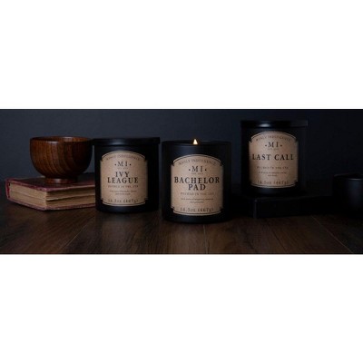 16.5oz Matte Black Glass Jar Soy Candle with Masculine Scent