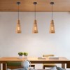 YIYIBYUS 3-Piece Modern Brown Rattan Island Pendant Light Adjustable Height - 2 of 4