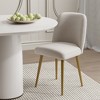 Pexfix Linen Upholstered Dining Chairs with Gold Legs Set of 2 - 3 of 4