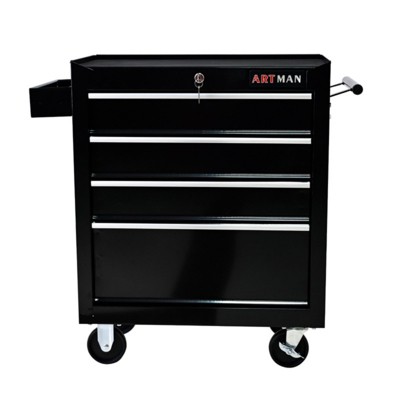 Maggift Tool Boxes and Totes Rolling Chest Storage Cabinet, Garage Organizer, Tool Multifunctional Storage Box, Black, 24.2"*12.9"*29.9"