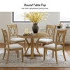 Felipa Rustic Farmhouse Natural Solid Wood Round Cross-buck Base Dining Table for 4|ARTFUL LIVING DESIGN-Natural - 2 of 4