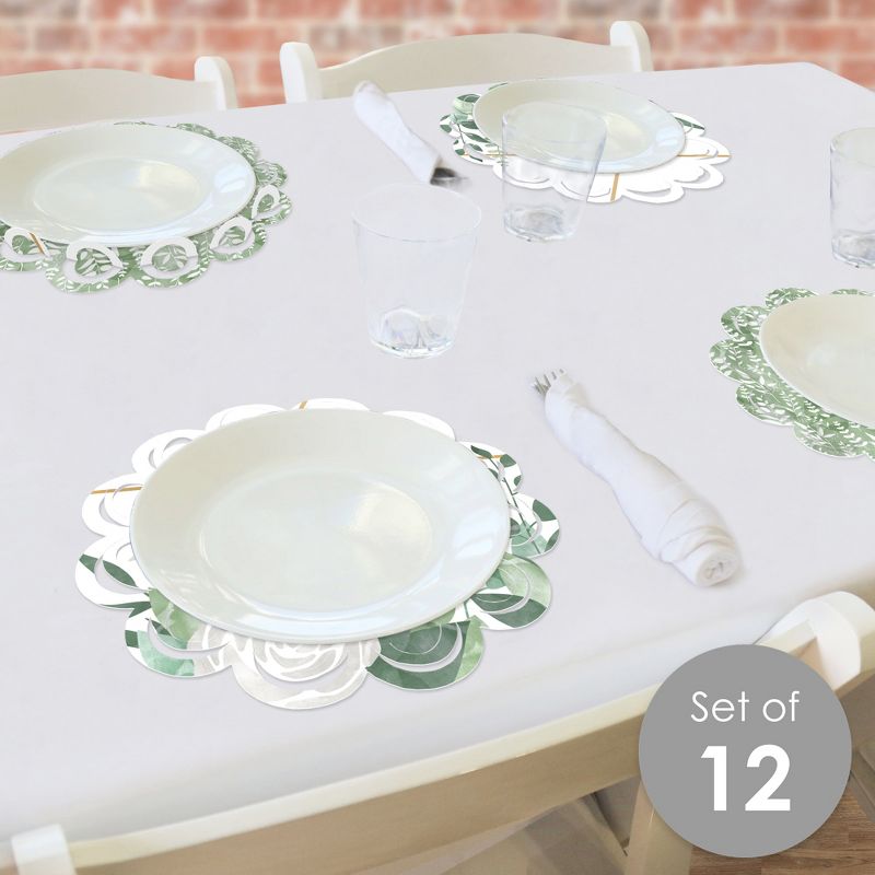 Big Dot of Happiness Boho Botanical - Greenery Party Round Table Decorations - Paper Chargers - Place Setting For 12, 2 of 9