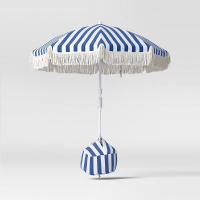 6' Umbrella Navy Stripe - Sun Squad™