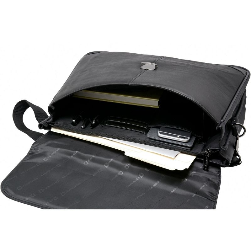 Alpine Swiss Business Portfolio Genuine Leather Briefcase Flap-Over Locking Case, 5 of 11