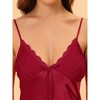 cheibear Women's Spaghetti Strap Nightdress Cami Satin Pajama Dress - 4 of 4