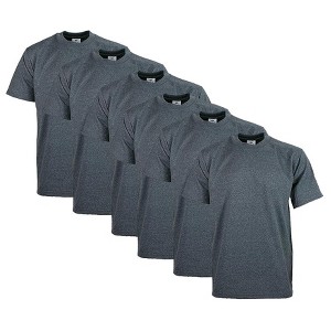 6 Pack Pro Club Men's Heavyweight Short Sleeve Tee T-Shirt - 1 of 4