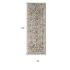 HomeRoots 10' Blue Tan And Red Oriental Distressed Runner Rug With Fringe - 3 of 3