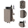 NicBex Mobile Kitchen Island Cart Morden Kitchen Carts on Wheels with Storage, 2 Storage Shelves, 1 Cabinet and 6 Bottle Rack for Kitchen - 3 of 4