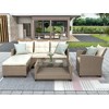 Eden 4 Piece Outdoor Conversation Set All Weather Wicker Sectional Sofa with Seat Cushions Patio Furniture Set-Maison Boucle - image 2 of 4