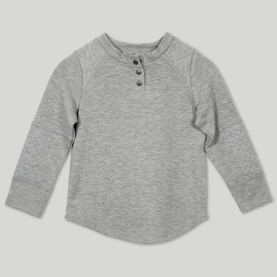  Afton Street Toddler Boys' Quilted Jacquard Henley - Gray 12M 