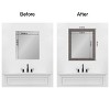 Amanti Art Mirror Makeover Bathroom Mirror Frame Border Kit - Fully Assembled Peel and Stick Frame - Mirror NOT Included - Rustic Plank Narrow Trim - 4 of 4