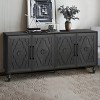 Carved Door Sideboard Buffet Cabinet with Metal Handles, 63" Large Storage Organizer for Living Room Entryway-3irtyhousy - 3 of 4