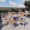 Pamapic 8-Piece Aluminum Outdoor Patio Dining Set with Rectangle Table, Small Side Table and 6-Stackable Chairs - 3 of 4