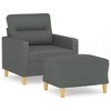 vidaXL Sofa Chair with Footstool - Dark Gray 23.6" - 2 of 4