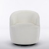 Chenille Swivel Accent Chair Barrel Accent Chair Armchair With Powder Coating Metal Ring-Tanpinhause - 4 of 4