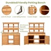 65.7" H Tall Garden Potting Bench Table with Hutch,Patio Storage Workstation with 3 Shelves,6 Drawers,2 Bottom Cabinets&Side Hooks for Mudroom - 2 of 3
