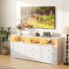 6 Drawer Dresser for Bedroom with Power Outlets & LED Light,Slim Wooden Chest of Drawers with Open Shelf - 4 of 4
