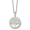 Chisel Stainless Steel with Preciosa Crystal Tree of Life Pendant on a 16" Cable Chain Necklace with 2" Ext. - 2 of 4
