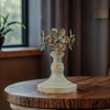 Metal Floral Decoration Candle Holder, Rustic Distressed Blue Finish, Elegant Home Decor, Small Size, 1pc - 4 of 4