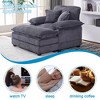 KTMBDW Sofa Chair with Movable Ottoman - Corduroy Cloud Couch Chair Soft Comfy Modern Sofa Chaise Single Sleeper Chair Bed for Living Room - 3 of 4