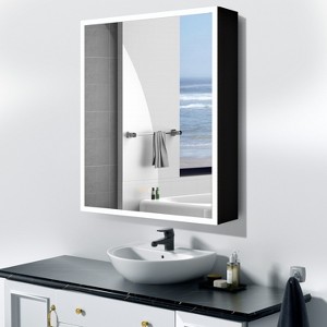 LED Bathroom Medicine Cabinet with Mirror, Surface or Recessed Mount, Defogger, Memory Function, 3-Color Lighting, USB & Outlet, Dimmer - 1 of 4