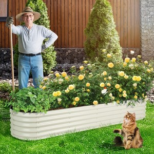 Aoodor 9-in-1 Modular Aluzinc Metal Raised Garden Bed - Outdoor Garden Planter Box for Vegetable, Flower, Herb - 1 of 4