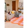 Lany Space Irregular Shaped Orange and Pink Wavy Rug - 2 of 4