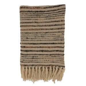 Saro Lifestyle Striped Throw, 50x60 inches, Beige - 1 of 4