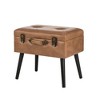 20" Leathaire Upholstered Storage Stool Whiskey Brown - Glitzhome: New Zealand Pine Legs, Fire-Retardant Foam Bench - 2 of 4
