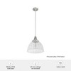 Hunter 13" Brushed Nickel Pendant Ceiling Light, Fluted Glass Shade, Dimmable, Indoor Use, Height Adjustable - 2 of 4