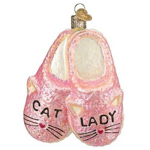 Old World Christmas 4.25 In Cat Lady Slippers Whiskers Feline Tree Ornaments - 1 of 3