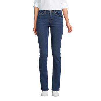 Lands' End Lands' End Women's Tall Recover Mid Rise Straight Leg Blue Jeans