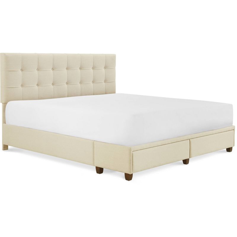 Edmond Storage Bed with Adjustable Height Headboard - ClickDecor, 1 of 14