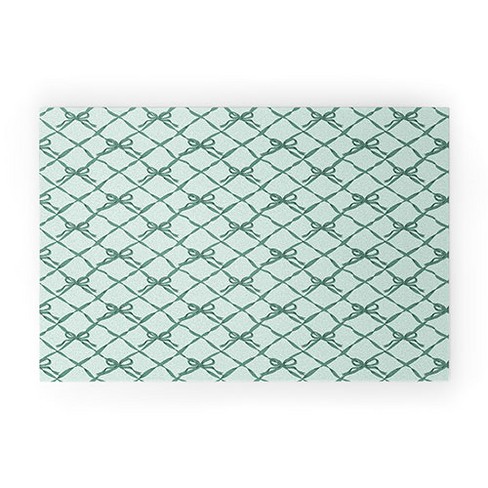 KrissyMast Green Trellis Ribbon Bows Small Welcome Mat - Deny Designs - image 1 of 3