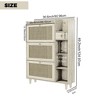 NicBex 36.6 Inch Shoe Cabinet with 3 Rattan Flip Drawers,3 Square Shelves and 1 Storage Drawer for Hallway and Entryway - image 3 of 4